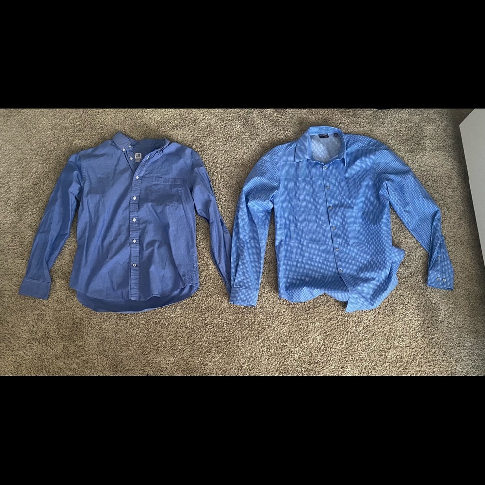 2 mens dress shirts size large